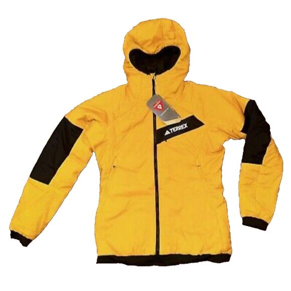 Adidas Terrex Techrock Stretch PrimaLoft Hooded Jacket IB4261 Womens Yellow $280
